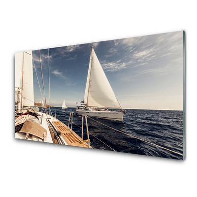 Druck auf Glas Boote Meer Landschaft