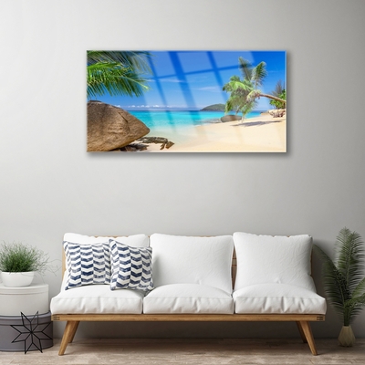 Druck auf Glas Strand Meer Steine Landschaft