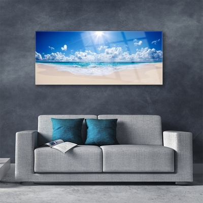 Druck auf Glas Strand Meer Sonne Landschaft
