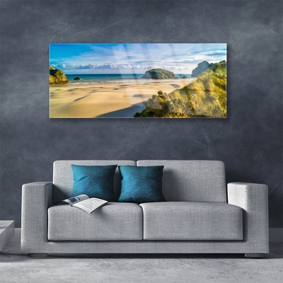 Druck auf Glas Strand Felsen Landschaft