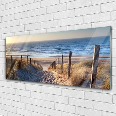 Glasbilder 100x50 Wandbild Druck auf Glas Strand Fußpfad Landschaft 