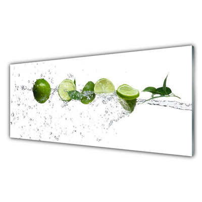 Druck auf Glas Limetten Wasser Küche