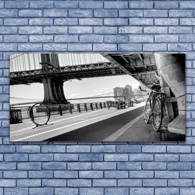 Druck auf Glas Brücke Straße Fahrrad Architektur