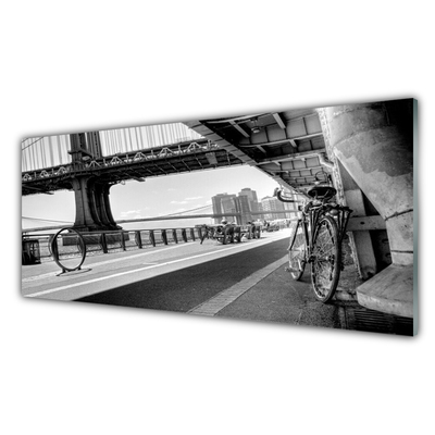 Druck auf Glas Brücke Straße Fahrrad Architektur