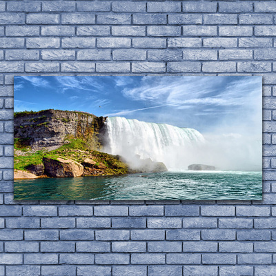 Druck auf Glas Wasserfall Meer Natur