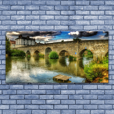 Druck auf Glas See Brücke Architektur