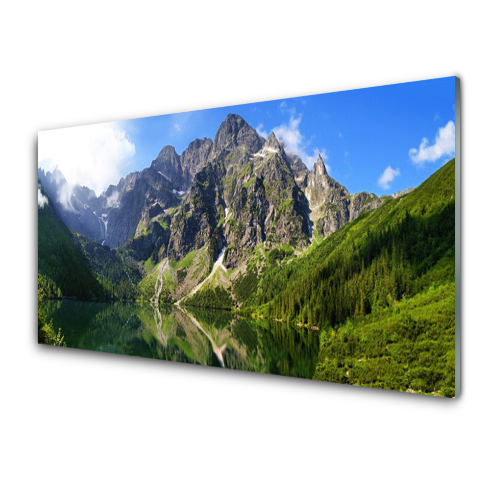 Druck auf Glas Gebirge See Natur