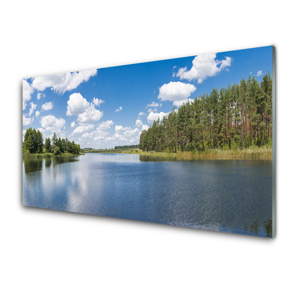 Druck auf Glas Wald See Landschaft