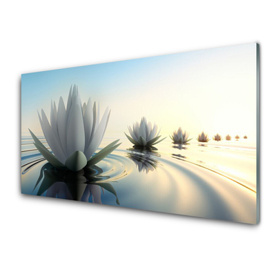 Glas-Bild Wandbilder Druck auf Glas 100x70 Deko Blumen & Pflanzen Lotusblume 