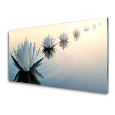 Glas-Bild Wandbilder Druck auf Glas 100x50 Deko Blumen & Pflanzen Lotusblumen 