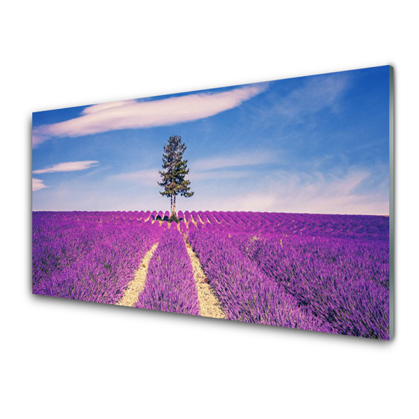 Druck auf Glas Wiese Baum Landschaft