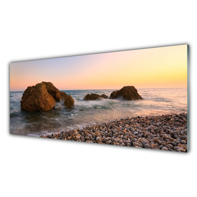 Druck auf Glas Felsen Steine Meer Landschaft