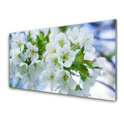 Druck auf Glas Blumen Blätter Pflanzen