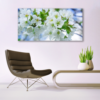 Druck auf Glas Blumen Blätter Pflanzen