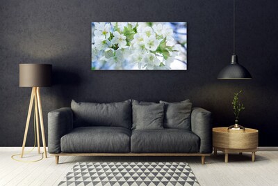 Druck auf Glas Blumen Blätter Pflanzen