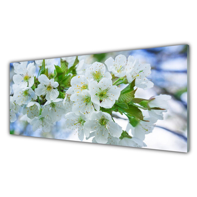 Druck auf Glas Blumen Blätter Pflanzen