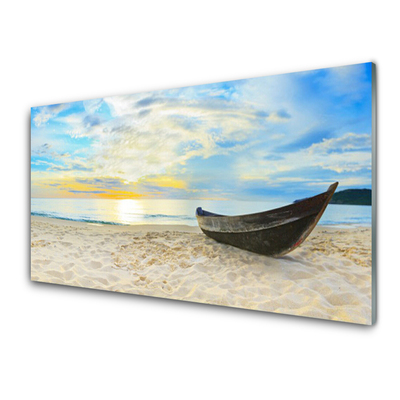 Druck auf Glas Boot Strand Landschaft