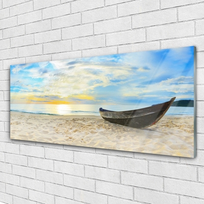 Druck auf Glas Boot Strand Landschaft