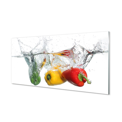 Küchenrückwand spritzschutz Farbiger paprika in wasser