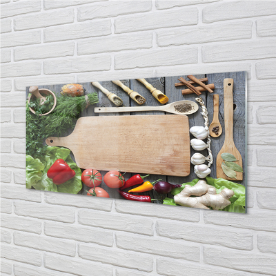 Küchenrückwand spritzschutz Board of petersilie gewürze