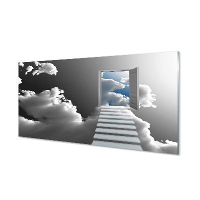 Küchenrückwand spritzschutz Treppen wolken tür