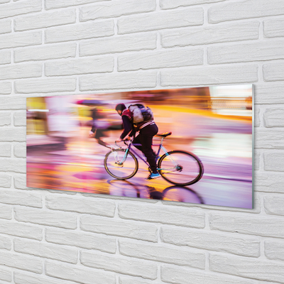 Küchenrückwand spritzschutz Lichter fahrrad mann