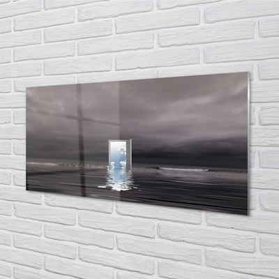 Küchenrückwand spritzschutz Tür himmel meer