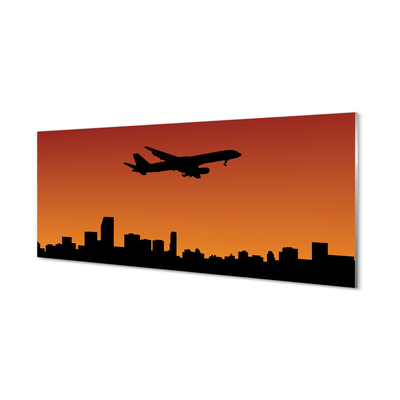 Küchenrückwand spritzschutz Flugzeug himmel und sonnenuntergang
