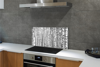 Küchenrückwand spritzschutz Schwarz-weiß-baum