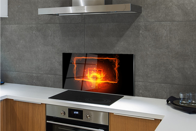 Küchenrückwand spritzschutz Flaming basketball