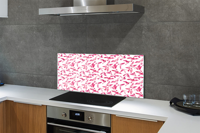 Küchenrückwand spritzschutz Rosa vögel