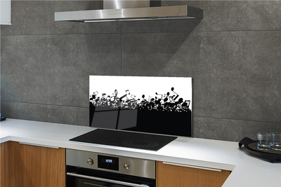 Küchenrückwand spritzschutz Schwarz-weiß-notizen