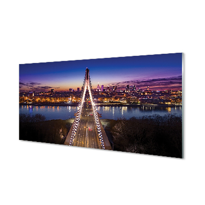 Küchenrückwand spritzschutz Brücke panorama-fluss warschau