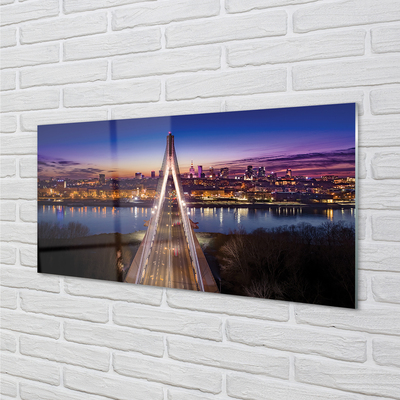 Küchenrückwand spritzschutz Brücke panorama-fluss warschau