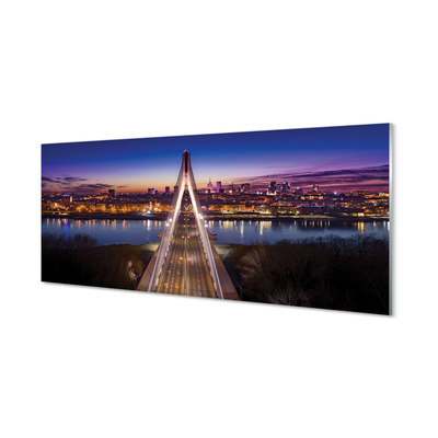 Küchenrückwand spritzschutz Brücke panorama-fluss warschau