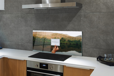 Küchenrückwand spritzschutz Panorama schriftzug von hand