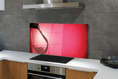 Küchenrückwand spritzschutz Rotes glas hintergrund auf der linken seite