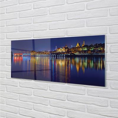 Küchenrückwand spritzschutz Warschau nacht flussbrücke