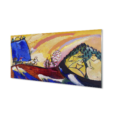 Küchenrückwand spritzschutz Kunst abstrakte landschaft im ländlichen raum