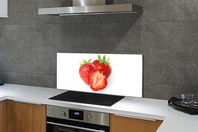 Küchenrückwand spritzschutz Erdbeeren auf weißen hintergrund