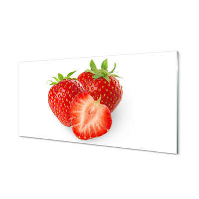 Küchenrückwand spritzschutz Erdbeeren auf weißen hintergrund
