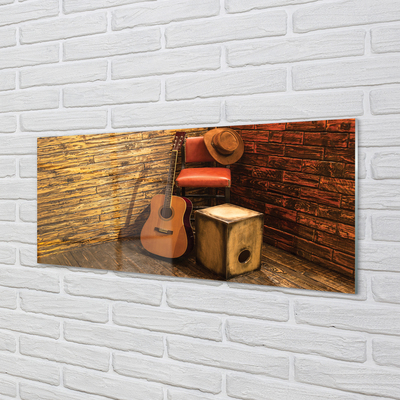 Küchenrückwand spritzschutz Gitarre hut stuhl