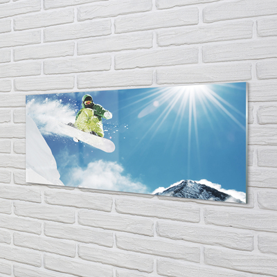Küchenrückwand spritzschutz Man mountain snowboarding