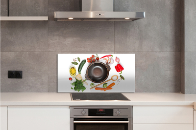 Küchenrückwand spritzschutz Löffel tomaten petersilie
