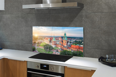 Küchenrückwand spritzschutz Krakow schloss sonnenaufgang panorama