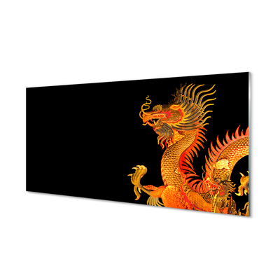 Küchenrückwand spritzschutz Japanische gold drachen