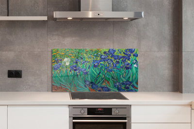 Küchenrückwand spritzschutz Iris blume kunst