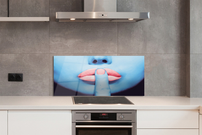 Küchenrückwand spritzschutz Neon-lippen frau
