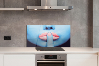 Küchenrückwand spritzschutz Neon-lippen frau