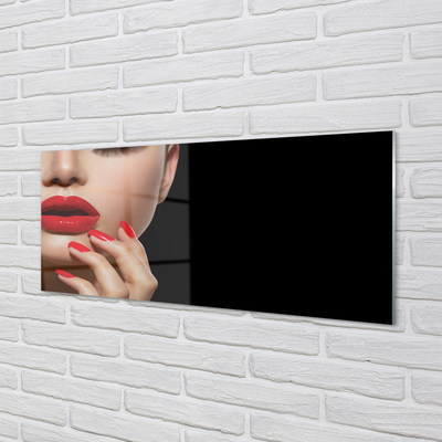 Küchenrückwand spritzschutz Frau mit den roten lippen und nägel